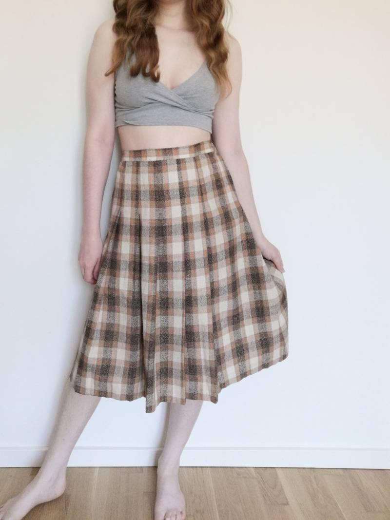 True Vintage Rock Midi Kariert Onesize L Braun Beige Orange 60Er 70Er 80Er Festival Landgirl Faltenrock Secretary Winter True Vintage Rock Midi Kariert Onesize L Braun Beige Orange 60Er 70Er 80Er Festival Landgirl Faltenrock Secretary Winter von Narvhi