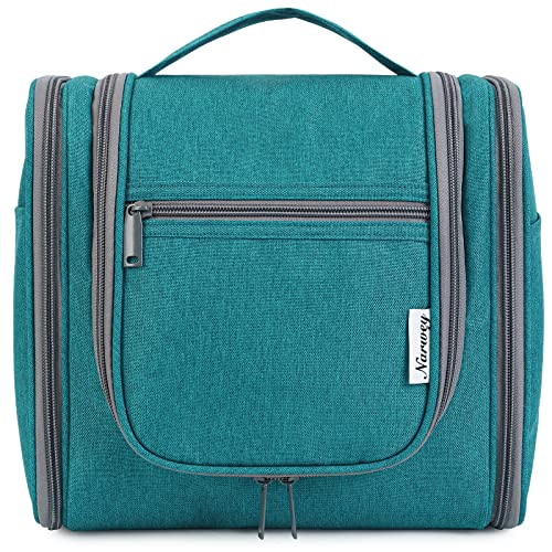 Groß Kulturbeutel Damen & Herren - Gross Kulturtasche Zum Aufhängen, Kinder Kosmetiktasche - Waschtasche für Frauen & Mädchen (Blaugrün(Groß)) von Narwey