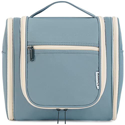 Narwey Groß Kulturbeutel Damen & Herren - Gross Kulturtasche Zum Aufhängen, Kinder Kosmetiktasche - Waschtasche für Mädchen (Graublau (Groß)) von Narwey
