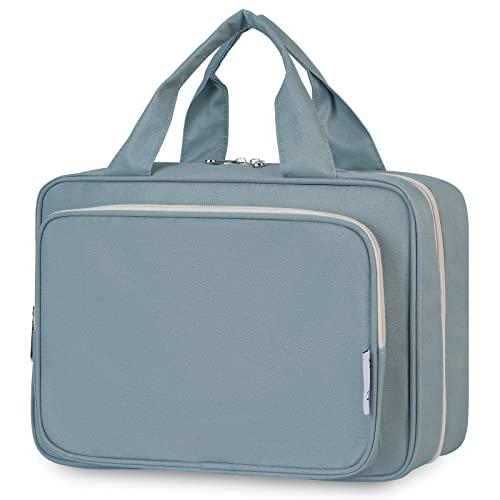 Narwey Kulturbeutel Damen Kulturtasche zum Aufhängen Waschtasche Kosmetiktasche Groß Waschbeutel Kosmetik-Organizer für Damen Mädchen(Graublau (Groß)) von Narwey