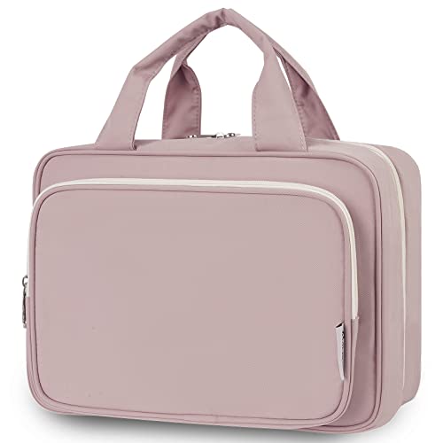 Narwey Kulturbeutel Damen Kulturtasche zum Aufhängen Waschtasche Kosmetiktasche Groß Waschbeutel Kosmetik-Organizer für Damen Mädchen(Altrosa(Groß)) von Narwey