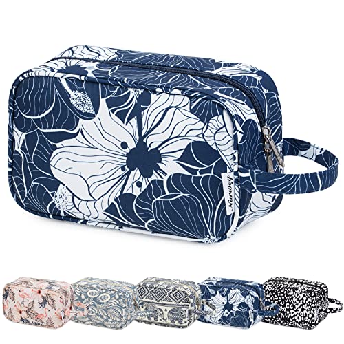 Kulturbeutel Damen Kulturtasche Große Reise Schminktasche & Waschtasche Kinder Gross Kosmetiktasche für Frauen Mädchen (Blauer Lotos) von Narwey