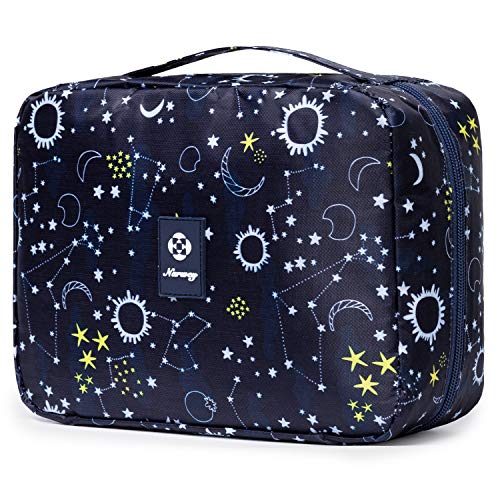 Kulturtasche Damen Gross - Kulturtasche Zum Aufhängen, Kulturbeutel für Damen & Herren Kosmetiktasche - Waschtasche (Blaue Galaxie) von Narwey