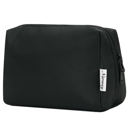 Narwey Groß Kulturbeutel Damen Schminktasche Kosmetiktasche Travel Cosmetic Organizer für Frauen Mädchen(Groß,Schwarz) von Narwey