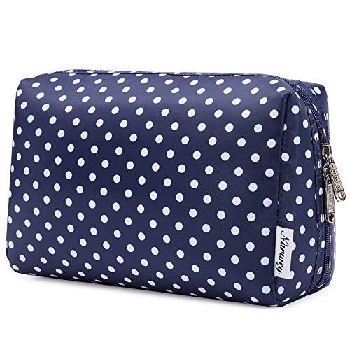 Narwey Groß Kulturbeutel Damen Schminktasche Kosmetiktasche Travel Cosmetic Organizer für Frauen Mädchen (Polka Dot, Groß) von Narwey