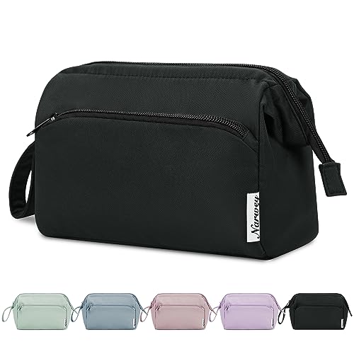 Narwey Große Schminktasche Reißverschlusstasche Make-up-Tasche Reise-Kosmetik-Organizer für Frauen Mädchen(Schwarz) von Narwey