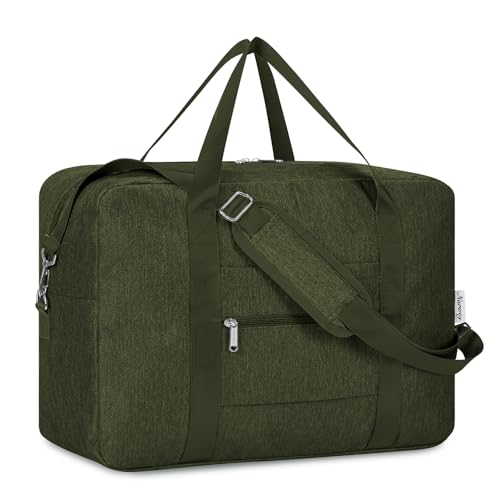 Narwey Handgepäck 45x36x20cm Easyjet Cabin Bag Handgepäck Tasche für Flugzeug Faltbare Reisetasche Damen Weekender Bag Damen Herren Handgepäck Koffer 30L(Armeegrün) von Narwey