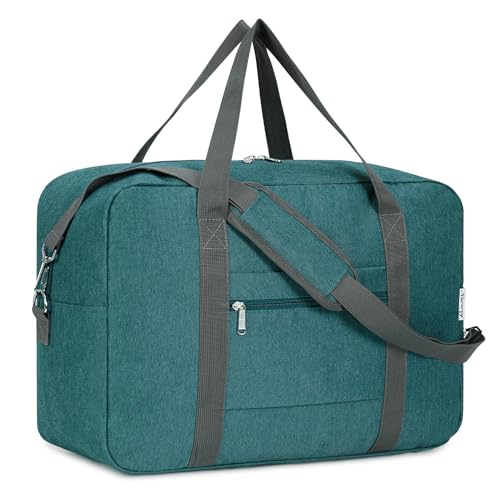 Narwey Handgepäck 45x36x20cm Easyjet Cabin Bag Handgepäck Tasche für Flugzeug Faltbare Reisetasche Damen Weekender Bag Damen Herren Handgepäck Koffer 30L(Blau Grün) von Narwey