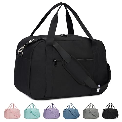 Narwey für Kleine Reisetasche Handgepäck Damen, Easyjet Handgepäck 45x36x20, Klein Reisetaschen Tasche Handgepäck Flugzeug, Sporttasche Weekender Damen Herren (Schwarz) von Narwey