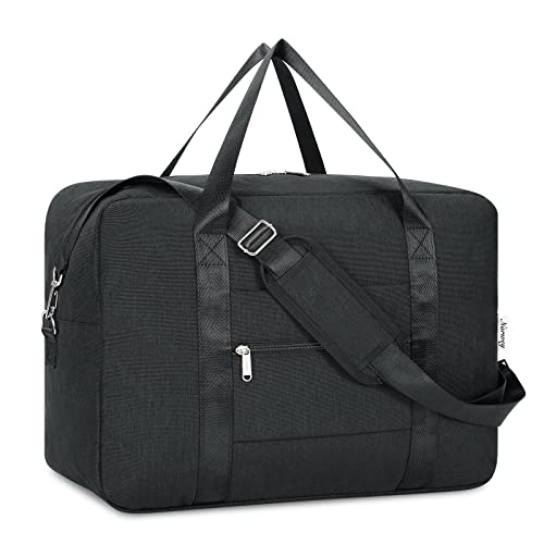 Narwey Handgepäck 45x36x20cm Easyjet Cabin Bag Handgepäck Tasche für Flugzeug Faltbare Reisetasche Damen Weekender Bag Damen Herren Handgepäck Koffer 30L(Schwarz) von Narwey