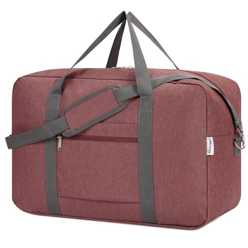 Narwey Handgepäck 45x36x20cm Easyjet Cabin Bag Handgepäck Tasche für Flugzeug Faltbare Reisetasche Damen Weekender Bag Damen Herren Handgepäck Koffer 30L(Tiefes Rot) von Narwey