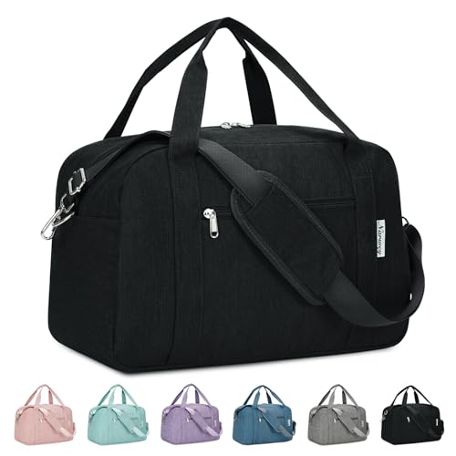 Narwey für Kleine Reisetasche Handgepäck Damen, Easyjet Handgepäck 45x36x20, Klein Reisetaschen Tasche Handgepäck Flugzeug, Sporttasche Weekender Damen Herren (Schwarz) von Narwey