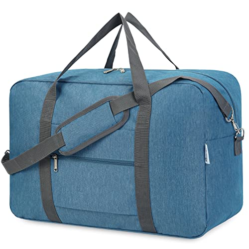 Narwey Handgepäck Tasche für Flugzeug Faltbare Reisetasche Damen Weekender Bag Sporttasche Damen Herren Handgepäck Koffer Groß 40L(Navy Blau) von Narwey
