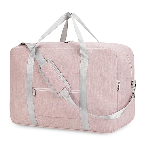 Narwey Handgepäck Tasche für Flugzeug Faltbare Reisetasche Damen Weekender Bag Sporttasche Damen Herren Handgepäck Koffer Groß 40L(Rosa) von Narwey