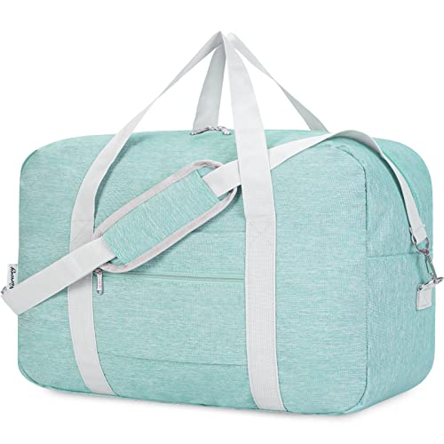 Narwey Handgepäck Tasche für Flugzeug Faltbare Reisetasche Damen Weekender Bag Sporttasche Damen Herren Handgepäck Koffer Groß 85L(Minzgrün) von Narwey