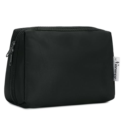 Narwey Klein Schminktasche Damen Kosmetiktasche Travel Cosmetic Organizer für Frauen Mädchen(Klein,Schwarz) von Narwey