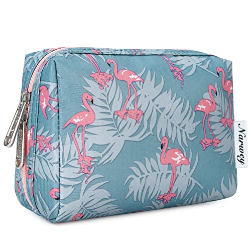 Narwey Klein Schminktasche Damen Kosmetiktasche Travel Cosmetic Organizer für Frauen Mädchen (Flamingo, Klein) von Narwey