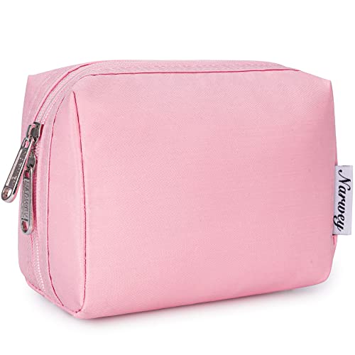 Narwey Klein Schminktasche Damen Kosmetiktasche Travel Cosmetic Organizer für Frauen Mädchen (Rosa, Klein) von Narwey