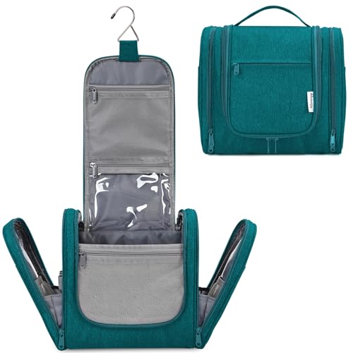 Narwey Kulturbeutel Damen & Kulturbeutel Herren Kulturtasche Zum Aufhängen Männer Kosmetiktasche Waschtasche für Frauen & Mädchen (Blau Grün) von Narwey