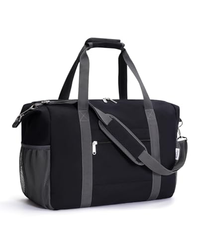 Narwey für Easyjet Handgepäck 45X36X20 Reisetasche Handgepäck Tasche Flugzeug Faltbare Weekender für Damen Herren 30L (Schwarz) von Narwey