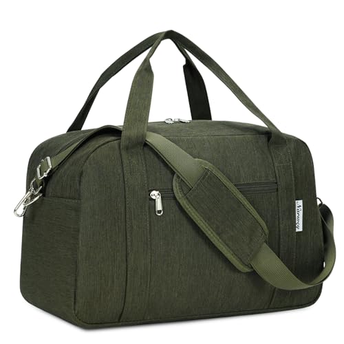 Narwey für Ryanair Handgepäck 40x20x25 Kleine Reisetasche Handgepäck Tasche für Flugzeug Weekender Sporttasche Damen Herren 20L(Armeegrün) von Narwey