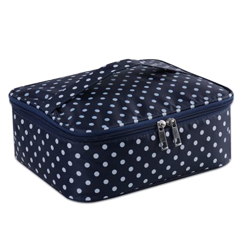 Reise Kosmetiktasche Große Make-up-Tasche Schminktasche Kosmetiktasch Organizer für Damen und Mädchen (Polka Dot) von Narwey