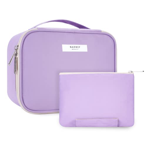 Reise Kosmetiktasche Große Make-up-Tasche Schminktasche Kosmetiktasch Organizer für Damen und Mädchen (Violett (Aktualisierung)) von Narwey