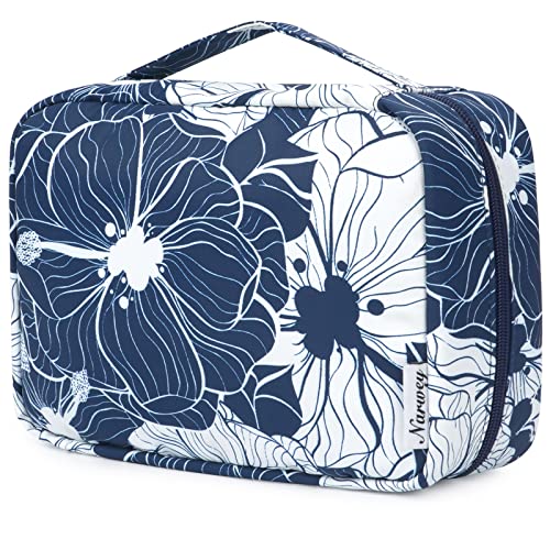 Kulturtasche Damen Gross - Kulturtasche Zum Aufhängen, Kulturbeutel für Damen & Herren Kosmetiktasche - Waschtasche (Blauer Lotus) von Narwey