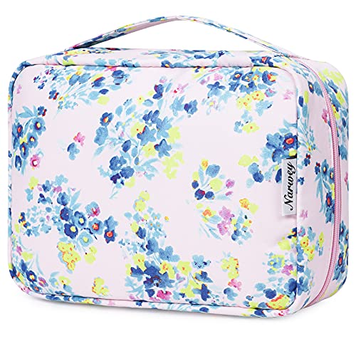 Kulturtasche Damen Gross - Kulturtasche Zum Aufhängen, Kulturbeutel für Damen & Herren Kosmetiktasche - Waschtasche (Pinke Blume) von Narwey