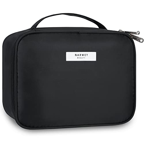 Reise Kosmetiktasche Große Make-up-Tasche Schminktasche Kosmetiktasch Organizer für Damen und Mädchen (Schwarz (Aktualisierung)) von Narwey