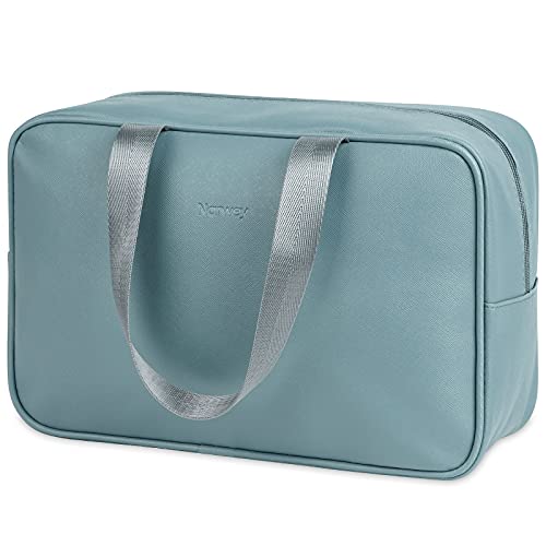 Volle Größe Kulturbeutel Große Kosmetiktasche Reise Make-up Taschen Organizer für Damen und Frauen (Graublau) von Narwey