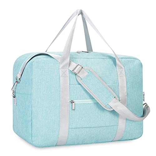 Narwey Handgepäck 45x36x20cm Easyjet Cabin Bag Handgepäck Tasche für Flugzeug Faltbare Reisetasche Damen Weekender Bag Damen Herren Handgepäck Koffer 30L(Minzgrün) von Narwey