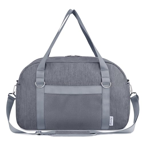 Narwey für Kleine Reisetasche Handgepäck Damen - Easyjet Handgepäck 45x36x20 Kleine Sporttasche Handgepäck Tasche für Flugzeug Weekender Damen und Herren 25L (Grau) von Narwey