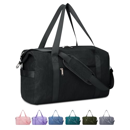 für Reisetasche Handgepäck Easyjet Handgepäck 45x36x20 Kleine Sporttasche Reisetasche Handgepäck Tasche für Flugzeug mit Nass-Tasche Weekender Damen und Herren 30L (Schwarz) von Narwey