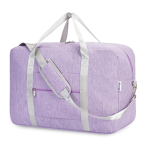 Narwey Handgepäck Tasche für Flugzeug Faltbare Reisetasche Damen Weekender Bag Sporttasche Damen Herren Handgepäck Koffer Groß 40L(Lila) von Narwey