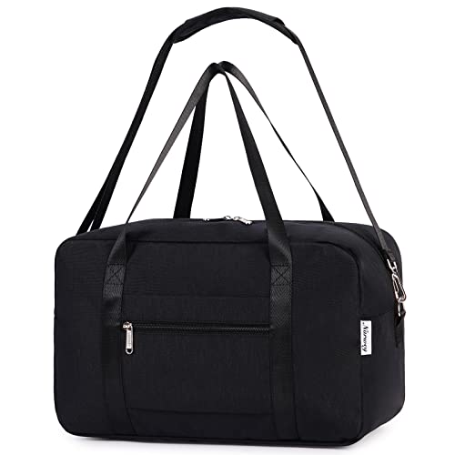 Narwey für Ryanair Handgepäck 40x20x25 & Tasche für Flugzeug Faltbare Reisetasche Damen Herren Weekender Koffer 20L (Schwarz) von Narwey