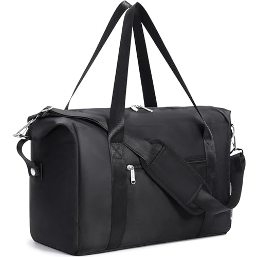 Narwey für Ryanair Handgepäck 40x20x25, Kleine Faltbare Reisetasche Handgepäck Tasche Damen, Klein Reisetasche Tasche Handgepäck Flugzeug, Sporttasche Weekender Damen Herren (schwarz) von Narwey
