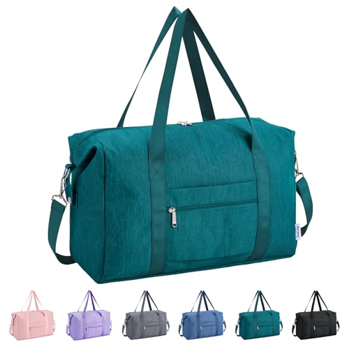 Narwey für Ryanair Handgepäck 40x20x25, Kleine Reisetasche Handgepäck Tasche Damen, Klein Faltbare Reisetasche Tasche Handgepäck Flugzeug, Sporttasche Weekender Damen Herren (Blaugrün) von Narwey