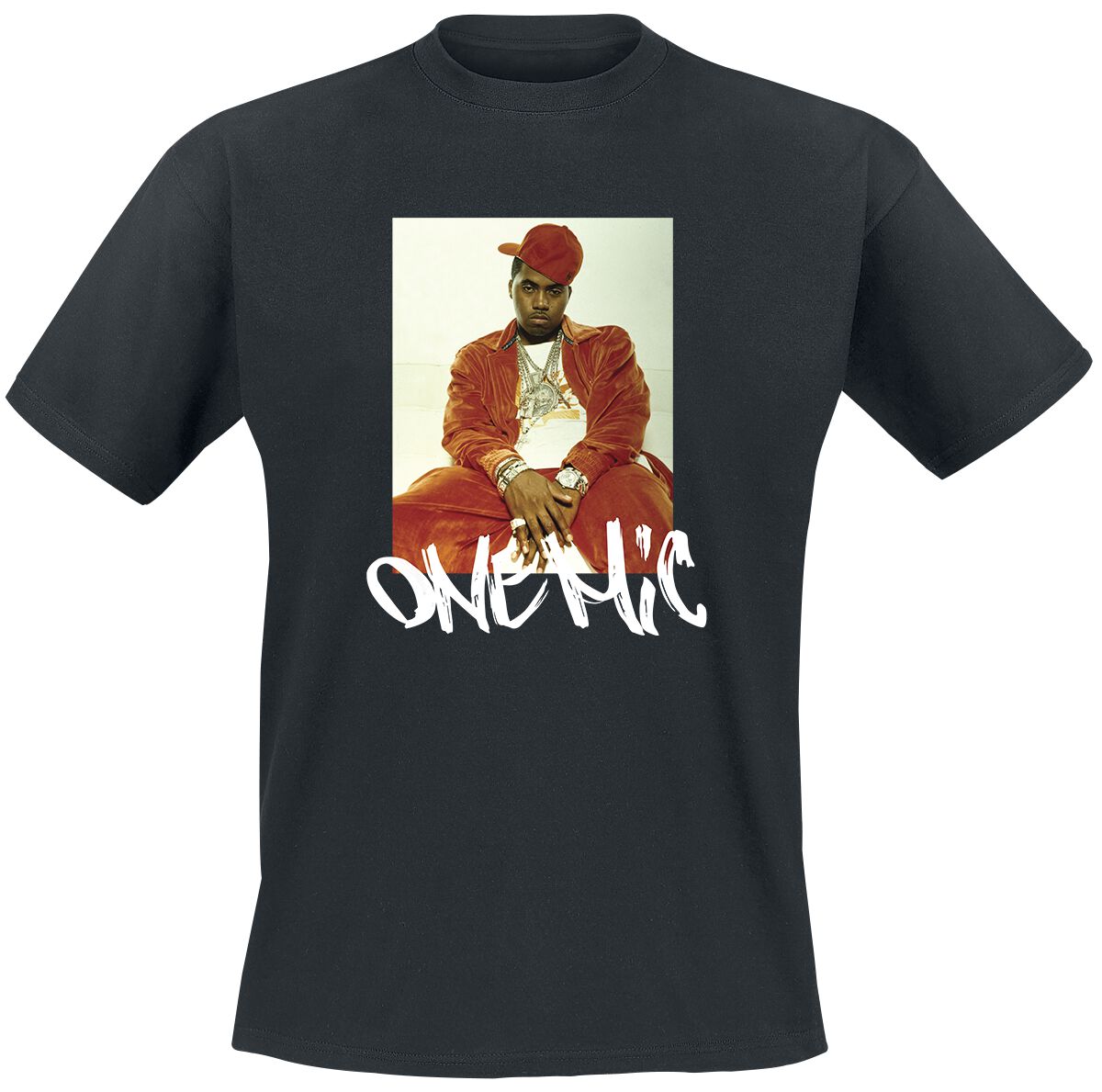 Nas T-Shirt - Stillmatic One Mic - S bis 3XL - für Männer - Größe M - schwarz  - Lizenziertes Merchandise! von Nas