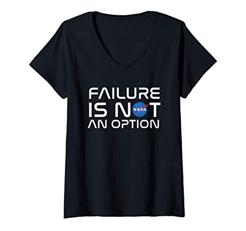 Damen NASA Failure Is Not An Option T-Shirt mit V-Ausschnitt von Nasa