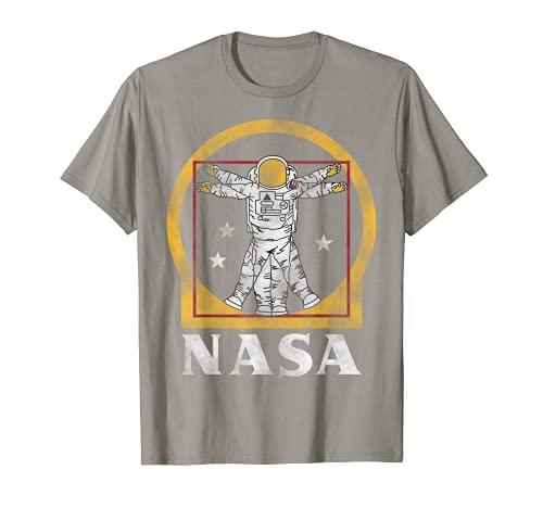 NASA Astronaut Vitruvian Man Golden Graphic T-Shirt C1 von Nasa