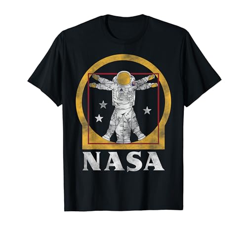 NASA Astronaut Vitruvian Man Golden Premium Graphic T-Shirt von Nasa