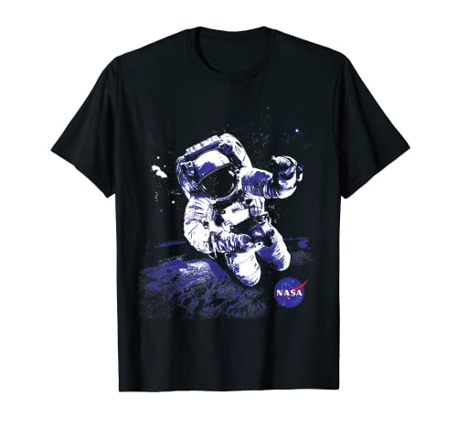 NASA Herren Unisex-Erwachsene T-Shirt mit Graphik-Design und atmungsaktiver Mischung, Schwarz, S, Halbarm, Klassische Passform, Imported, 15NASA010 von NASA