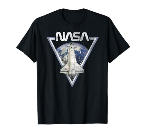 NASA Shuttle Over Earth Triangle Patch T-Shirt von Nasa