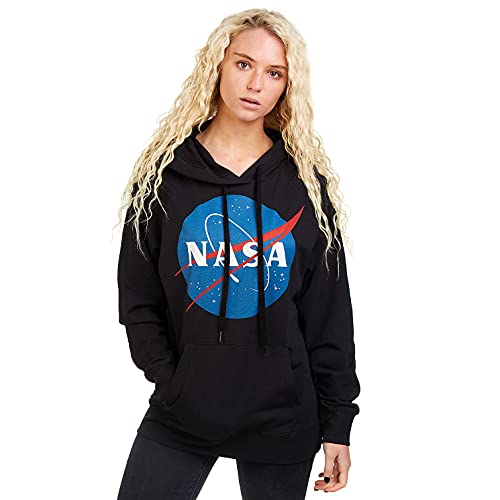 Nasa Damen Circle Logo Kapuzenpullover, Schwarz (Black Blk), L EU von Nasa