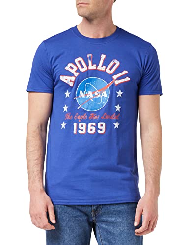 Nasa Herren 1969 T Shirt, Metero Blue, L EU von Nasa