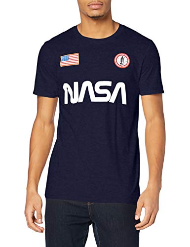 Nasa Herren Badge T-Shirt, Marineblau, S von Nasa