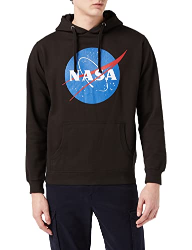 Nasa Herren Circle Logo Kapuzenpullover, Schwarz (Black Blk), L EU von Nasa