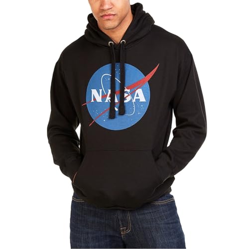 Nasa Herren Circle Logo Kapuzenpullover, Schwarz (Black Blk), X-Large von Nasa