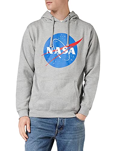 Nasa Herren Circle Logo Kapuzenpullover, Grau (Grey Marl Spo), S EU von Nasa